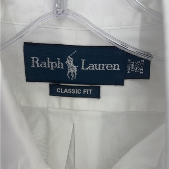 Ralph Lauren Cotton White Long Sleeve Button Down Dress Shirt Size 15.5- 32/33 - Picture 6 of 6